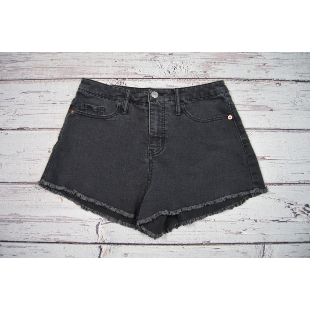 Wild Fable High Rise Cut-Off Shorts Women Junior Black Gray Size 6 Pre-Owned